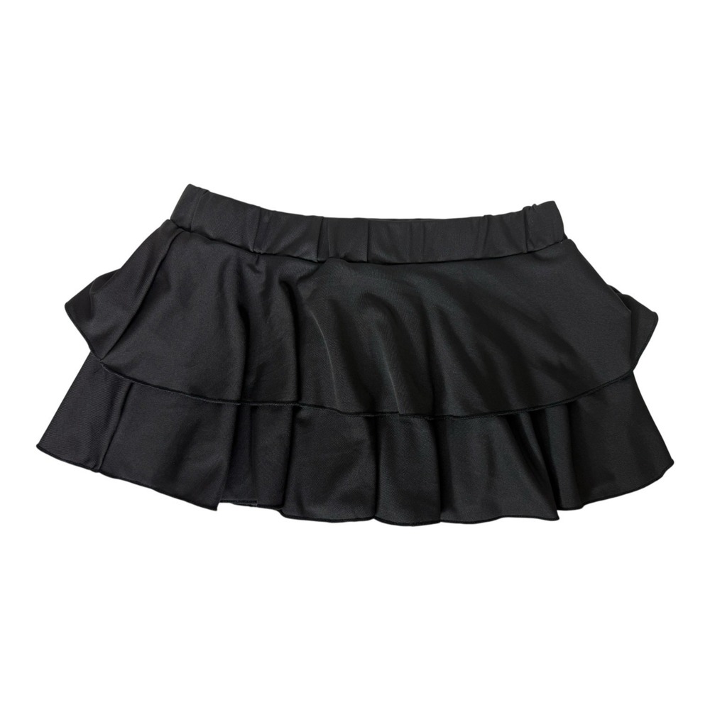 Avidlove Black Tiered Mini Pull On Skirt Women's M